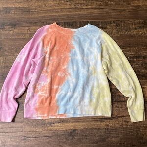 Cute and comfy sweatshirt for girls. Multi colored tie-dye